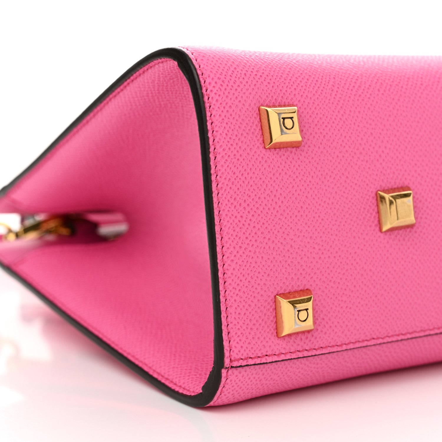 Salvatore Ferragamo Hammered Calfskin Small The Studio Box Bag Hot Pink 7 of 12
