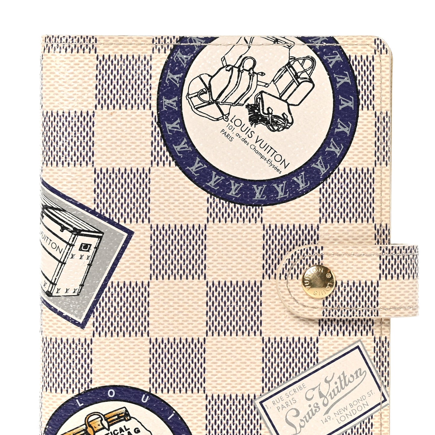 Damier Azur Patch Small Ring Agenda Cover