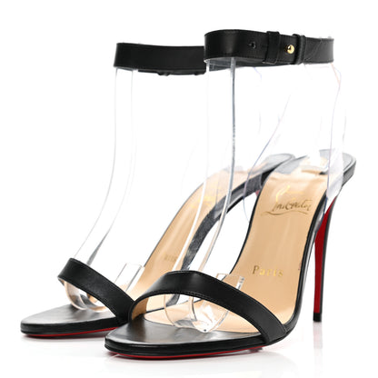 Christian Louboutin Shiny Nappa PVC Jonatina 100 Sandals 37 Black 3 of 8