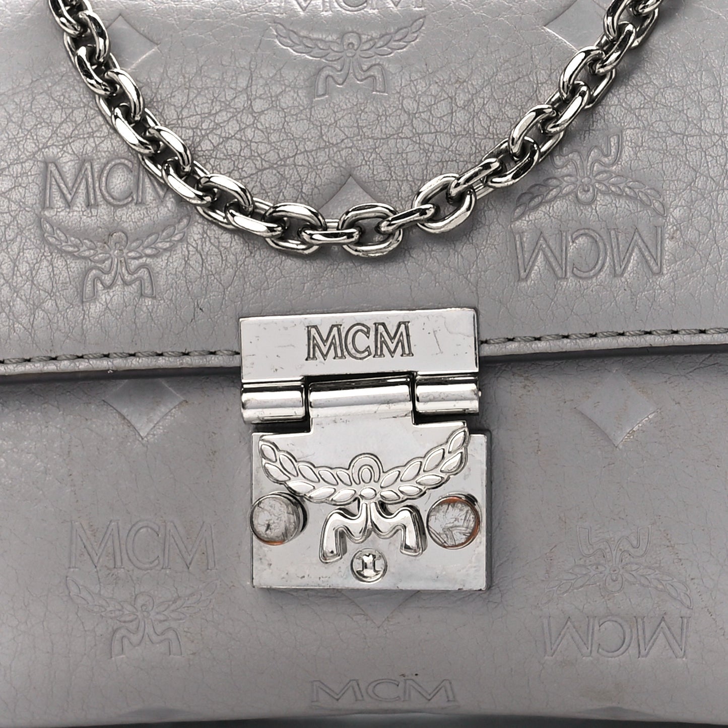 Calfskin Ottomar Wallet On Chain Grey