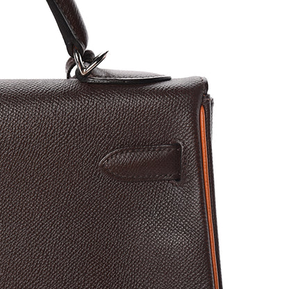 Hermes Epsom Kelly Retourne 32 Chocolate Orange 9 of 46