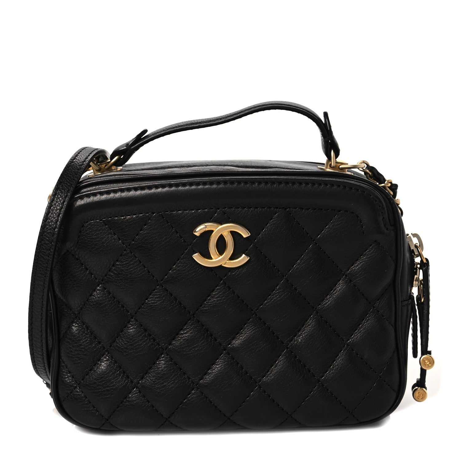 Chanel Calfskin Quilted CC Small Vanity Case Black 1 of 7