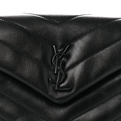 Saint Laurent Calfskin Y Quilted Monogram Monochrome Toy Loulou Crossbody Bag Black 16 of 28