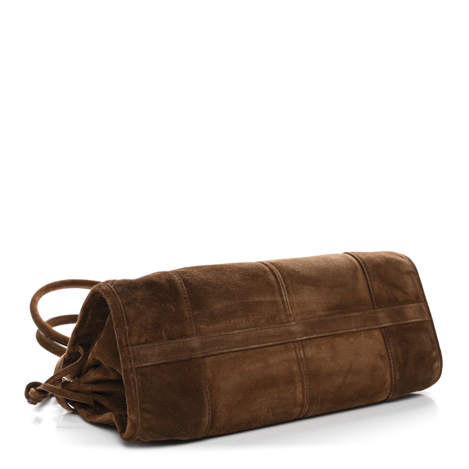 Prada Suede Triangle Medium Bonnie Shoulder Bag Cacao 4 of 9