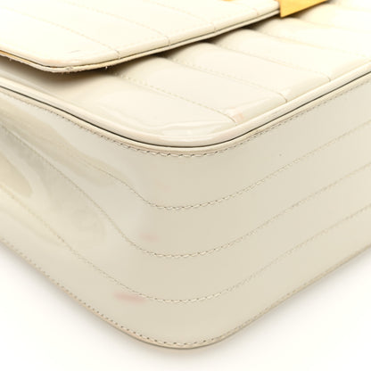 Saint Laurent Patent Matelasse Monogram Large Vicky Chain Bag Crema Soft 8 of 11