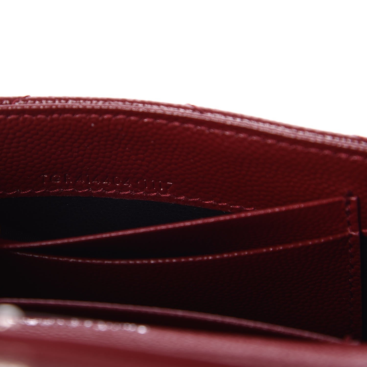 Saint Laurent Grain De Poudre Matelasse Chevron Small Monogram Envelope Wallet Palissandre 7 of 7
