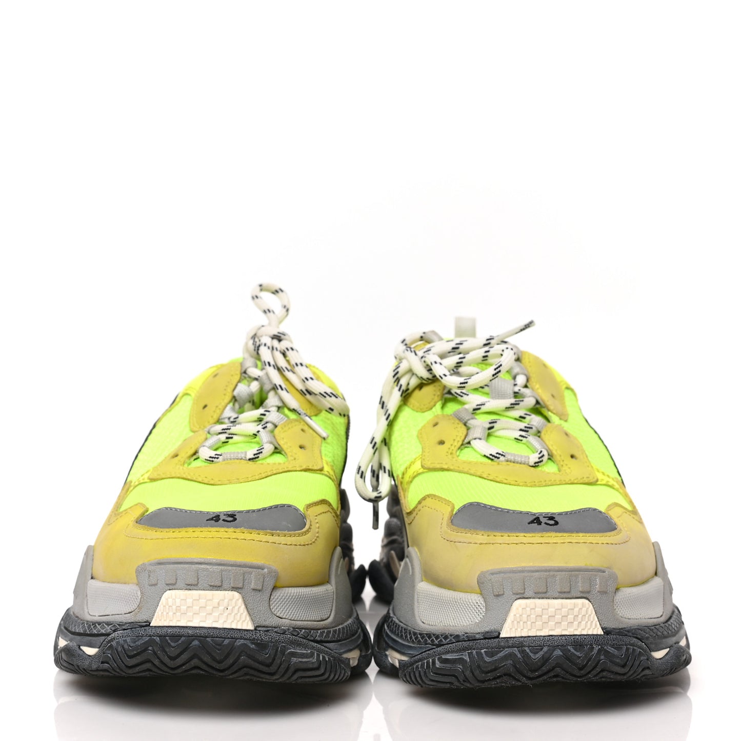 Fabric Mesh Mens Triple S Sneakers 43 Jaune Fluo
