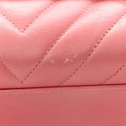 Chanel Calfskin Lizard Chevron Quilted Small Coco Handle Flap Pink 13 of 13