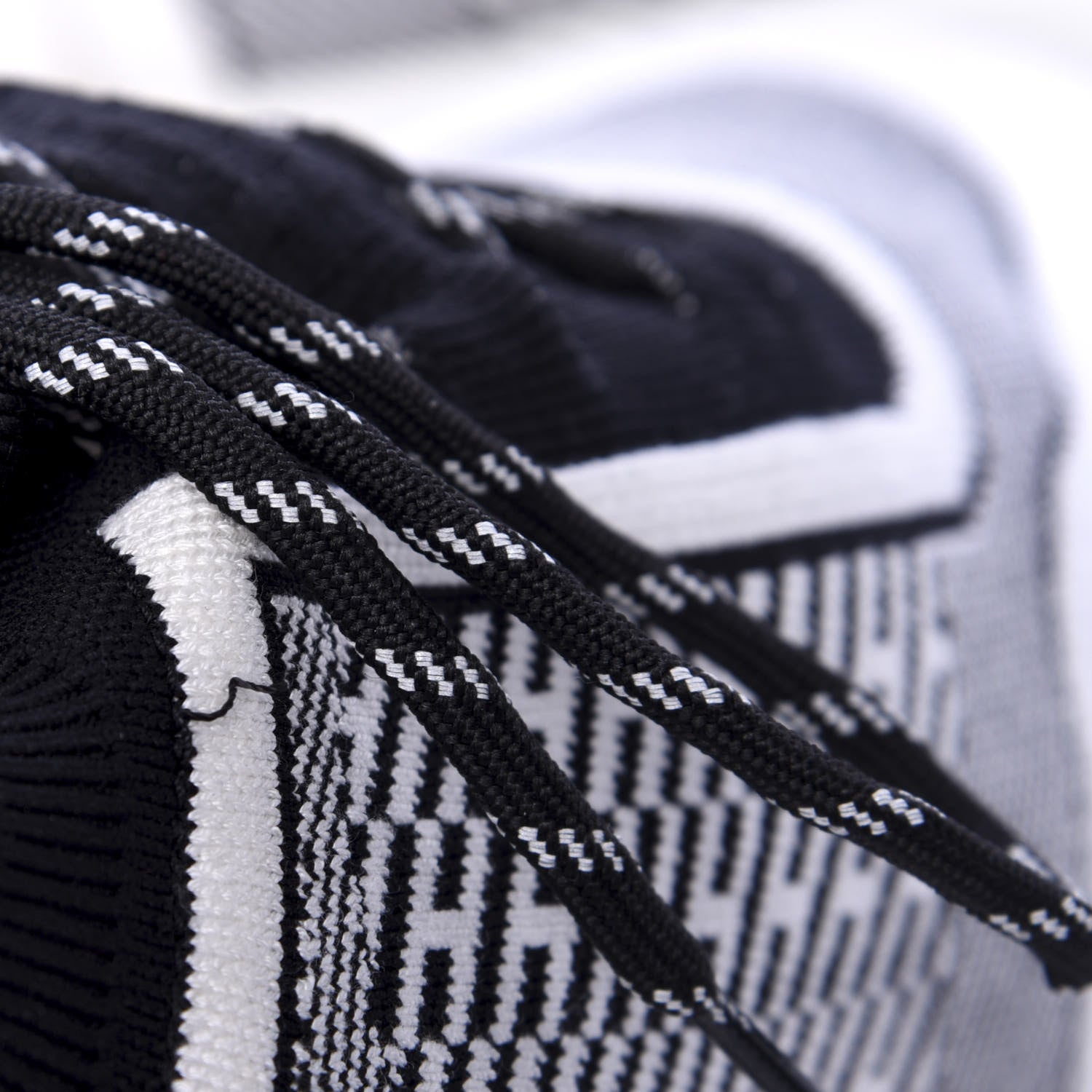 Hermes Knit Goatskin Mens Addict Sneakers 46 Black White 9 of 9