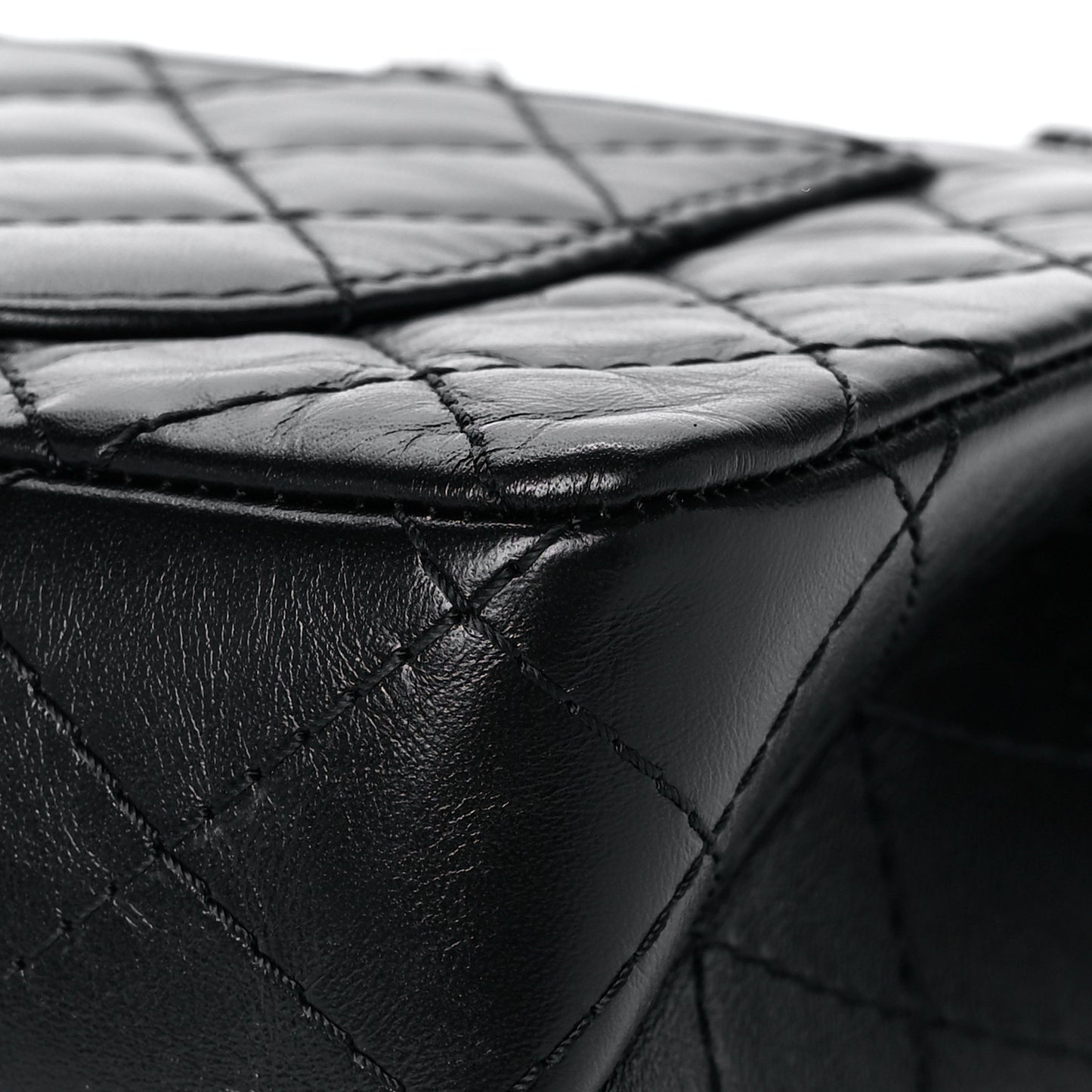 Aged Calfskin Quilted 2.55 Reissue 225 Flap Black