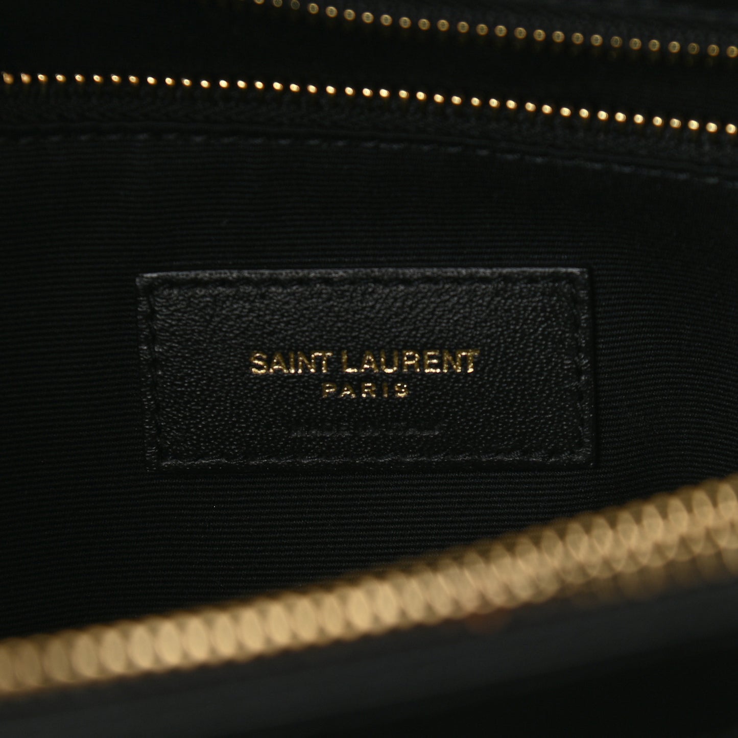 Calfskin Y Quilted Monogram Large Loulou Chain Satchel Black