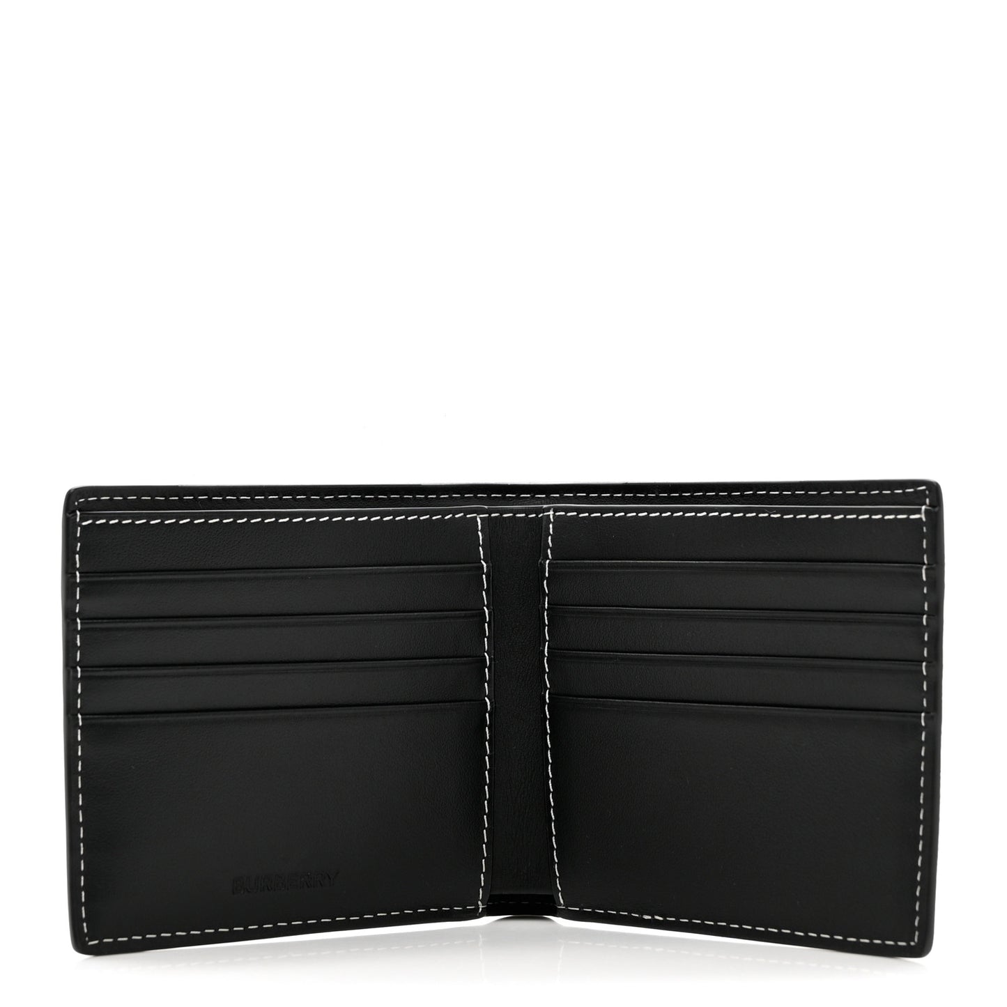 Charcoal Check Calfskin Bi-Fold Wallet Dark Birch Brown