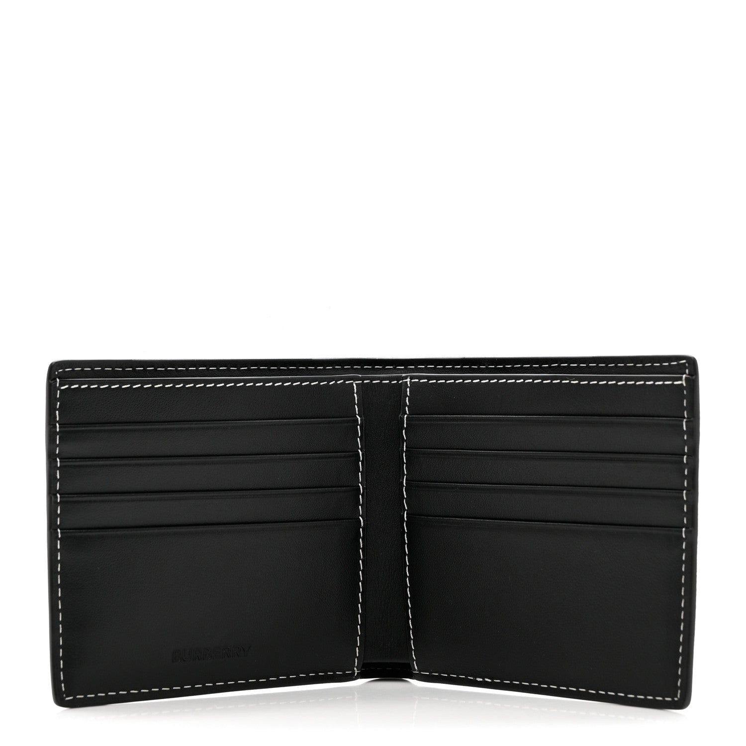 Burberry Charcoal Check Calfskin Bi-Fold Wallet Dark Birch Brown 5 of 7