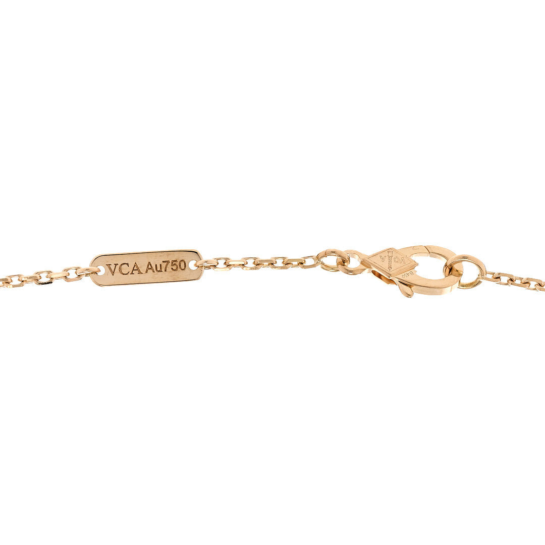 18K Yellow Gold Guilloche Vintage Alhambra Pendant Necklace