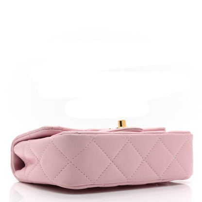 Chanel Lambskin Resin Quilted Top Handle Mini Flap Pink 4 of 10