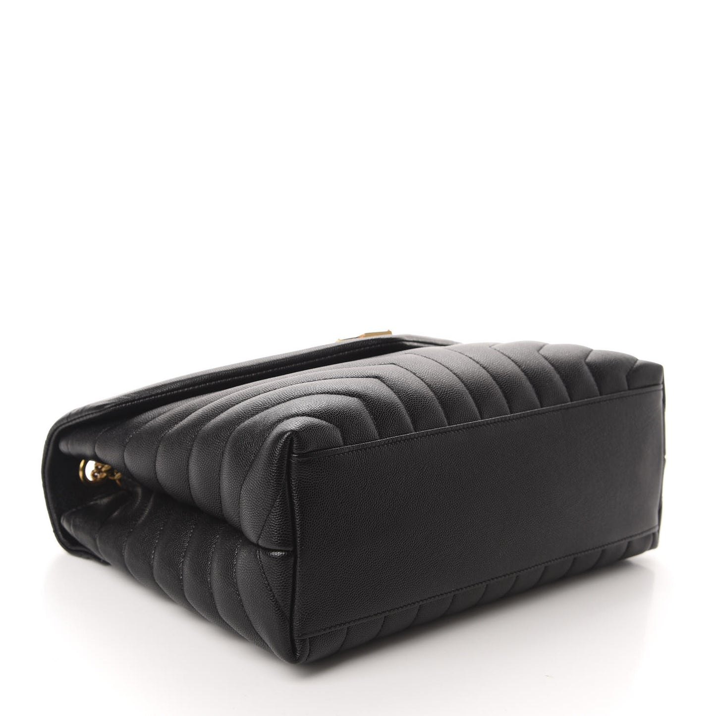 Grain de Poudre Calfskin Y Quilted Monogram Medium Loulou Chain Satchel Black