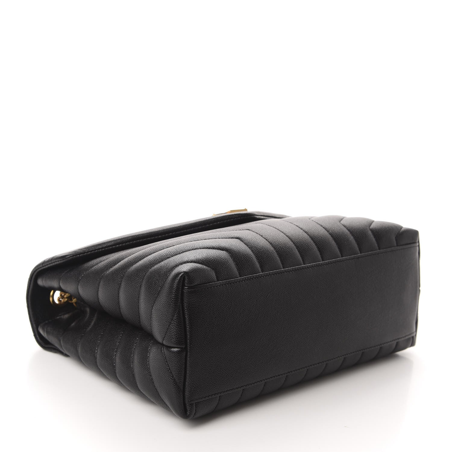 Saint Laurent Grain de Poudre Calfskin Y Quilted Monogram Medium Loulou Chain Satchel Black 4 of 11