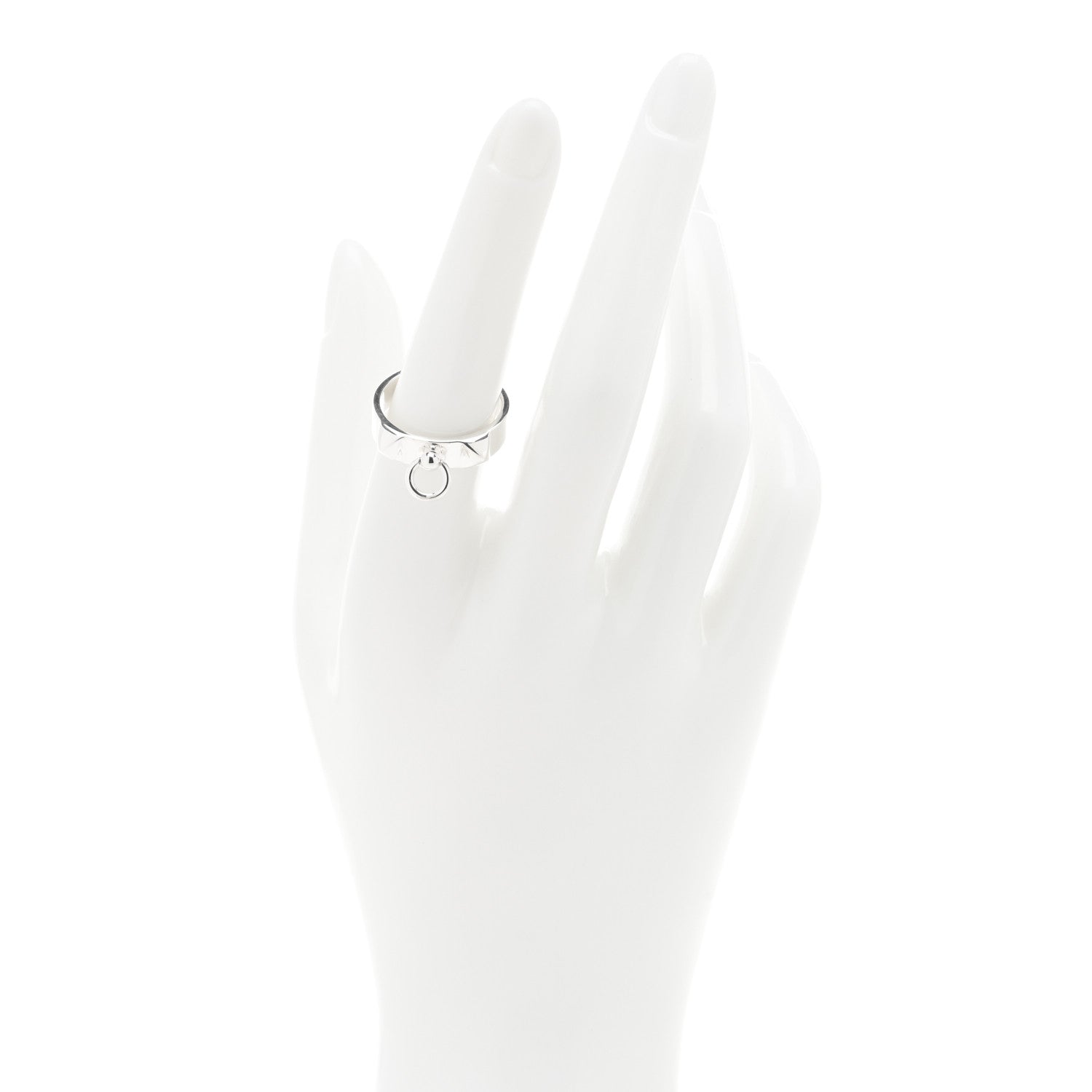 Hermes Sterling Silver PM Collier De Chien Ring 55 7.25 2 of 4