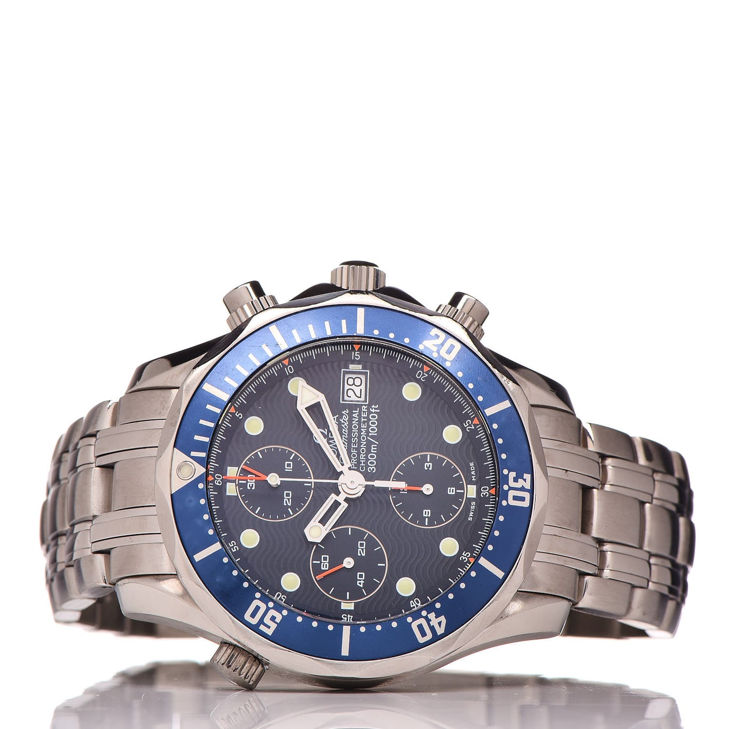 Stainless Steel 42mm Seamaster 300M Chronograph Diver Automatic Watch Blue 2599.80.00