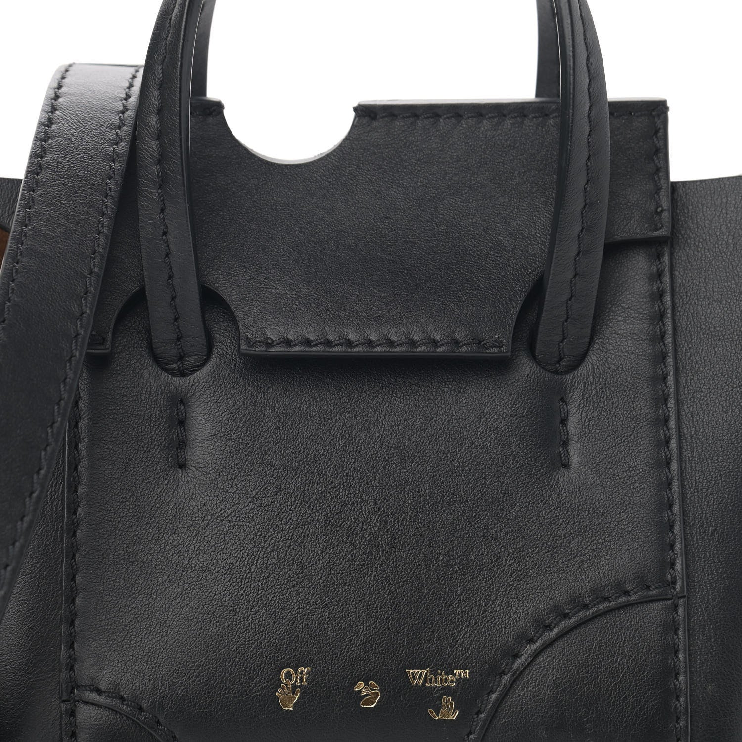 Off-White OFF WHITE Calfskin Burrow 16 Tote Black 7 of 11