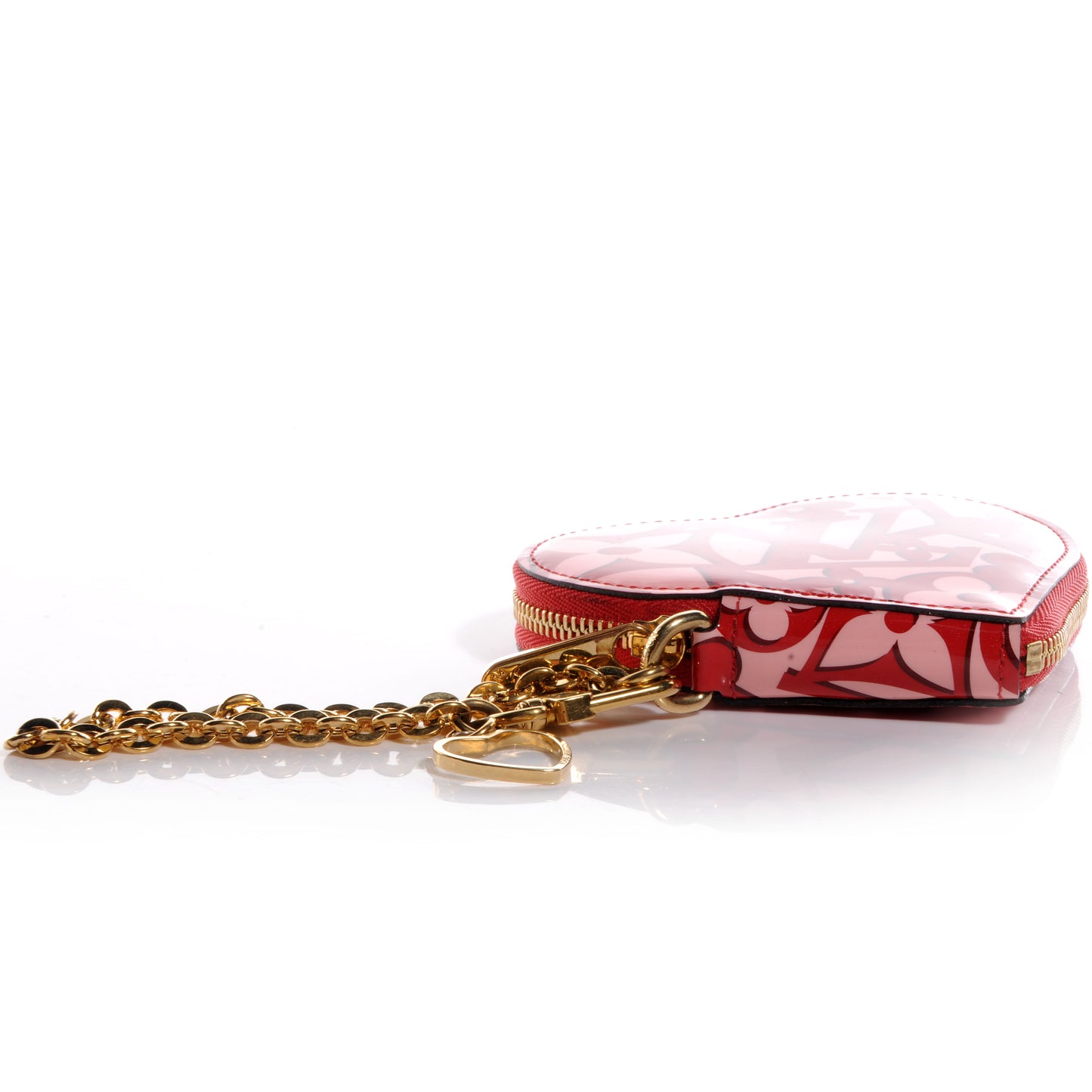 Patent Sweet Monogram Coeur Heart Coin Purse Pomme D'Amour