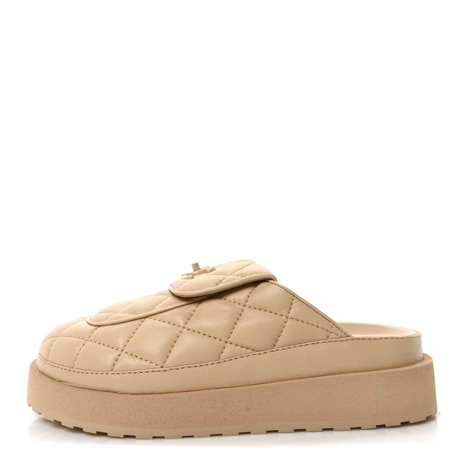 Chanel Lambskin Quilted CC Turnlock Mules  36 Beige 1 of 9