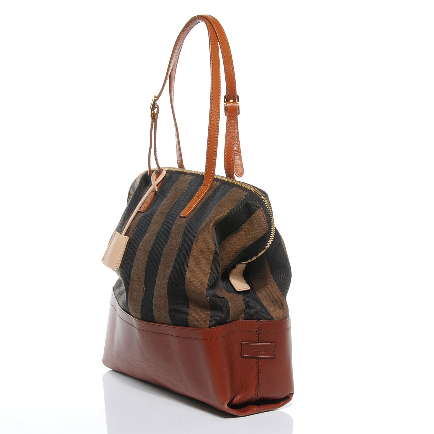 Fendi Pequin Cuoio Vegetale 2Bag Tobacco Cuoio Miele Vacchetta 3 of 9