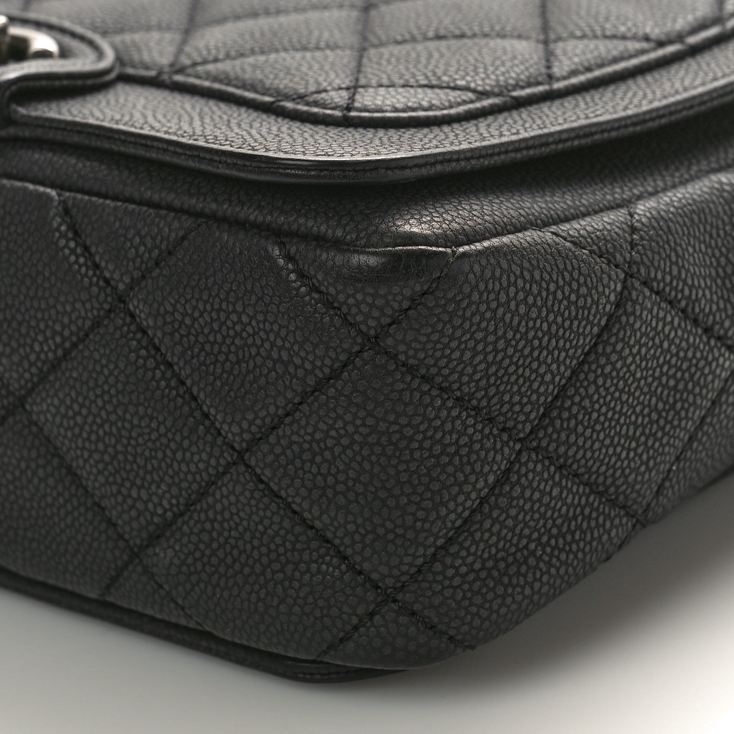 Chanel Washed Caviar Quilted Small Square Turn Around Ligne Flap Dark Grey 9 of 14
