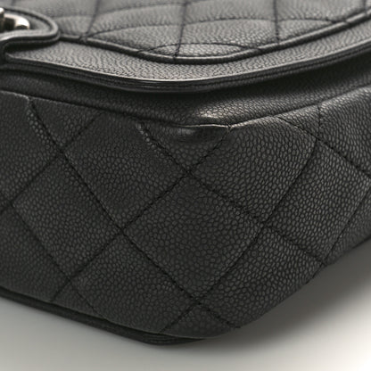 Chanel Washed Caviar Quilted Small Square Turn Around Ligne Flap Dark Grey 9 of 14