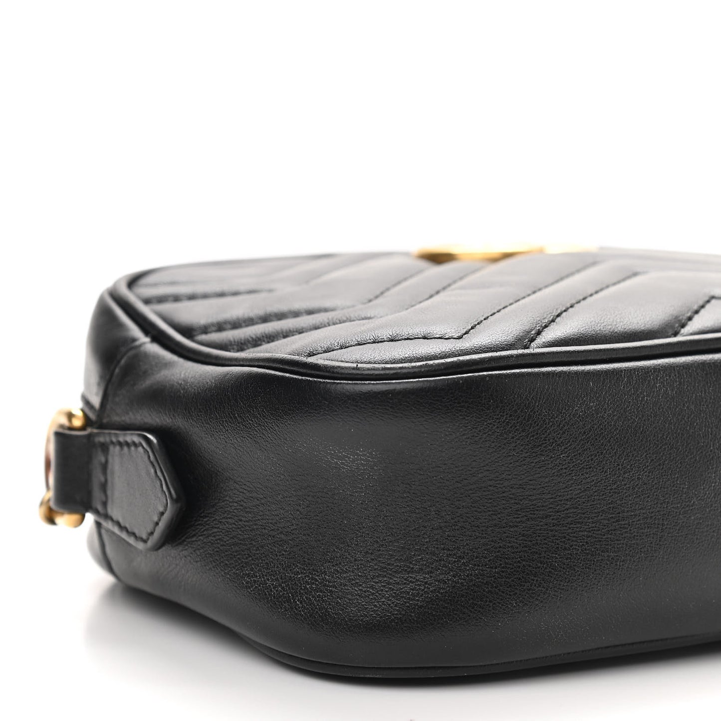 Calfskin Matelasse Mini GG Marmont Chain Shoulder Bag Black