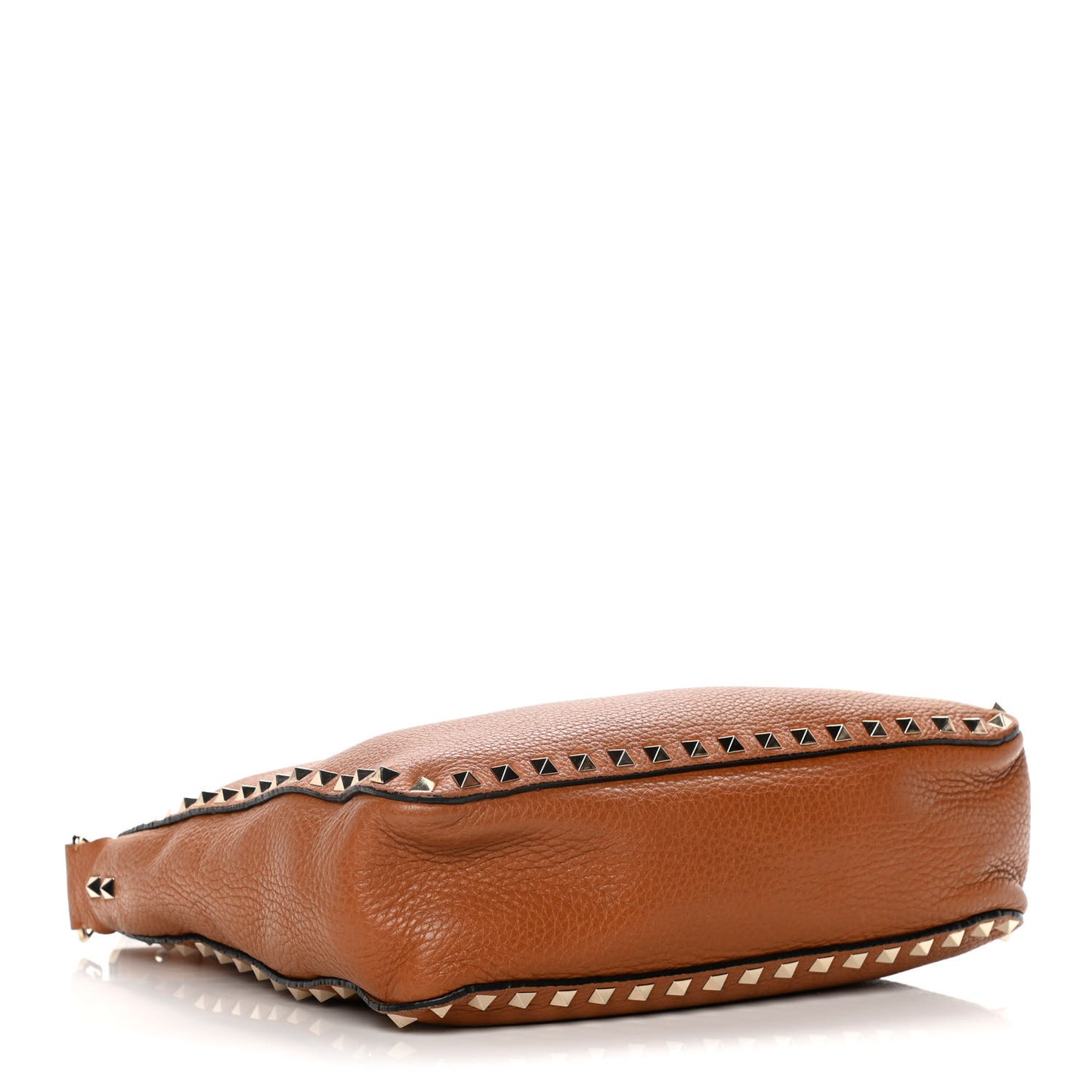 Pebbled Calfskin Small Rockstud Flip-Lock Messenger Bag Light Cuir