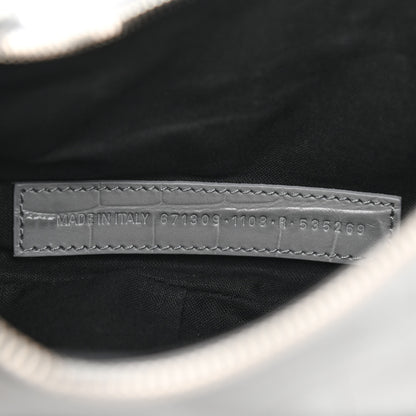 Balenciaga Extra Supple Calfskin Crocodile Embossed Le Cagole Shoulder Bag XS Balenciaga Grey 9 of 13