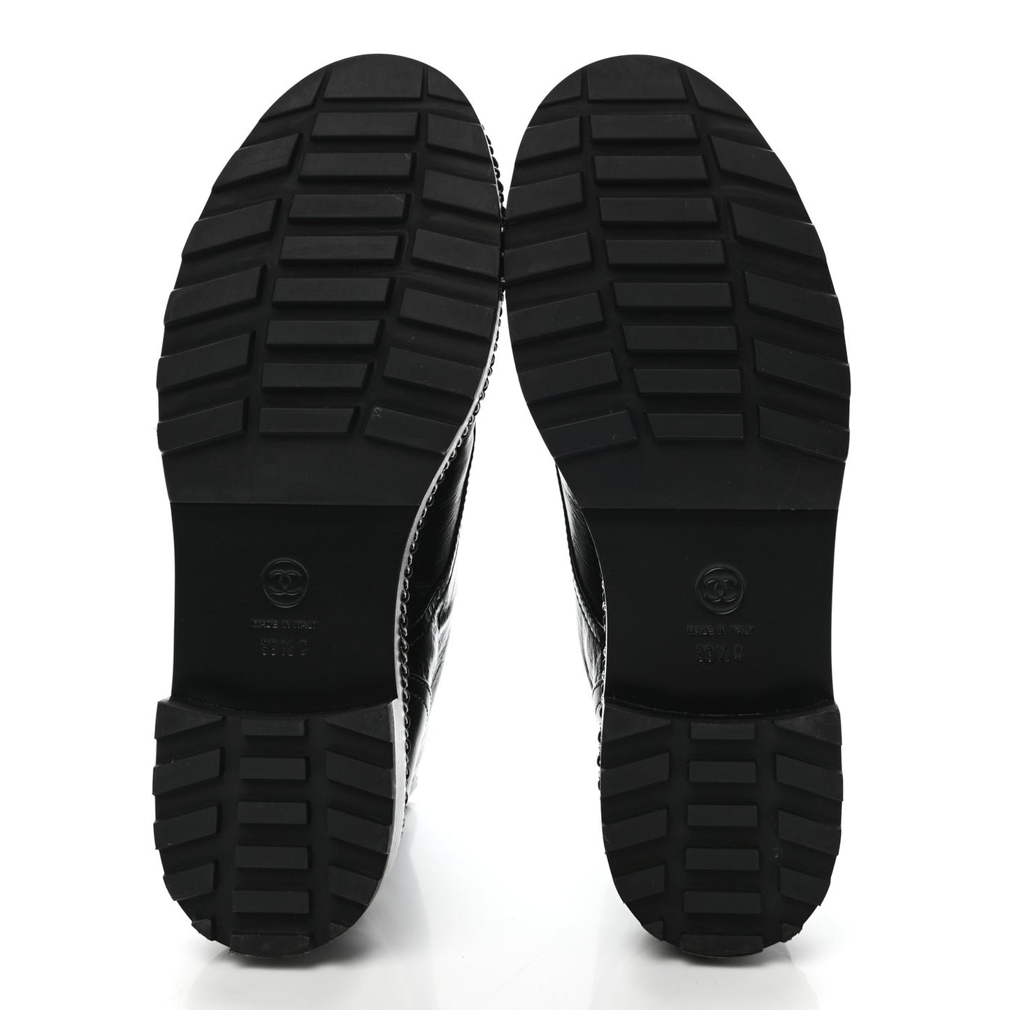 Crackled Calfskin Velvet Pearl Combat Short Boots 39.5 Black