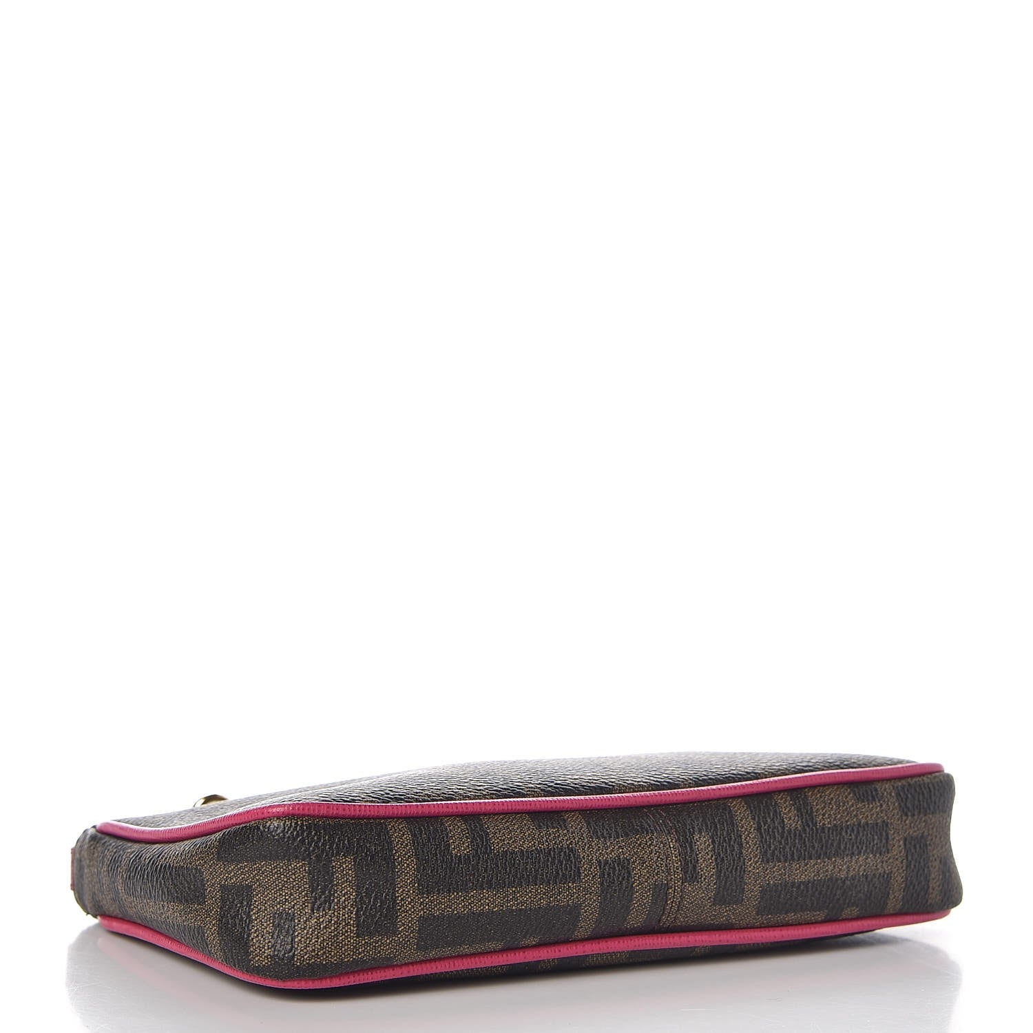 Fendi Zucca Spalmati Vitello Elite Pochette Tobacco Ciclamino 4 of 8