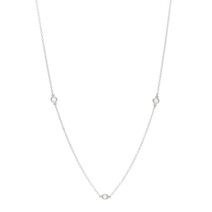 Tiffany Sterling Silver Diamond .09ctw Elsa Peretti Diamonds by the Yard Three Station Necklace 1 of 7