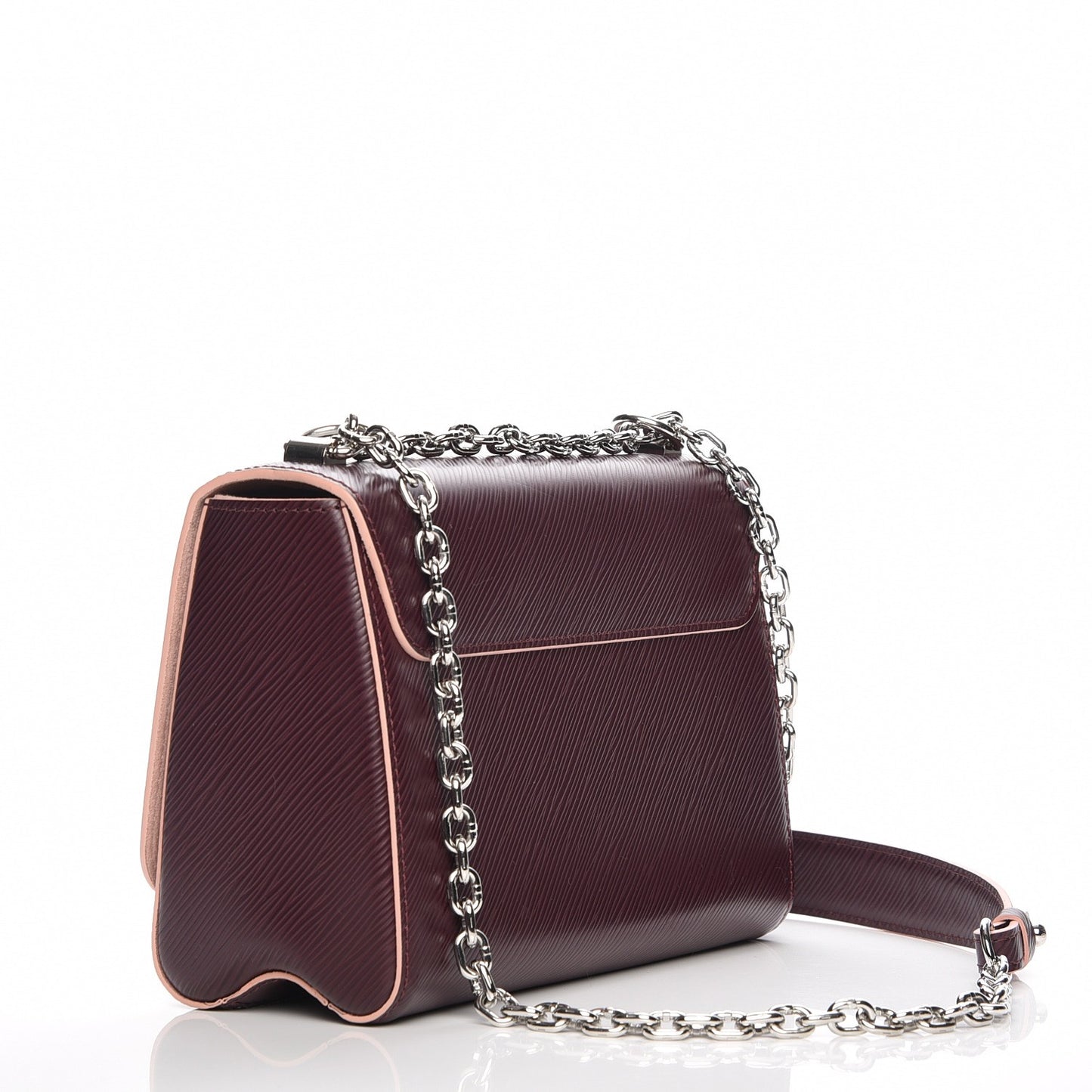 Epi Twist Shoulder Bag MM Prune Rose Poudre