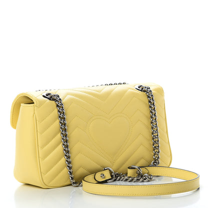 Gucci Calfskin Matelasse Small GG Marmont Shoulder Bag Banana 4 of 12