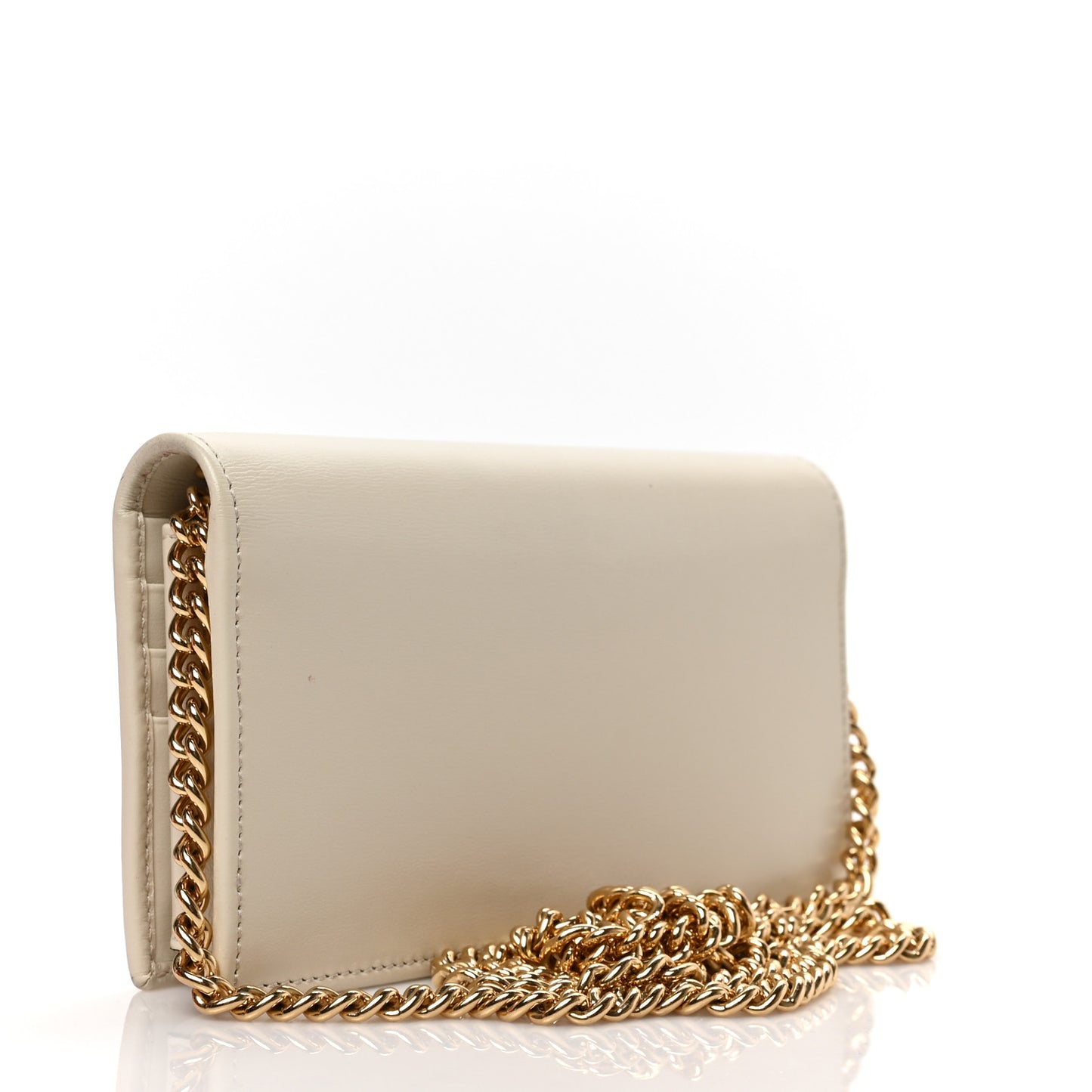 Boarded Plutone Calfskin Horsebit 1955 Wallet On Chain Mystic White