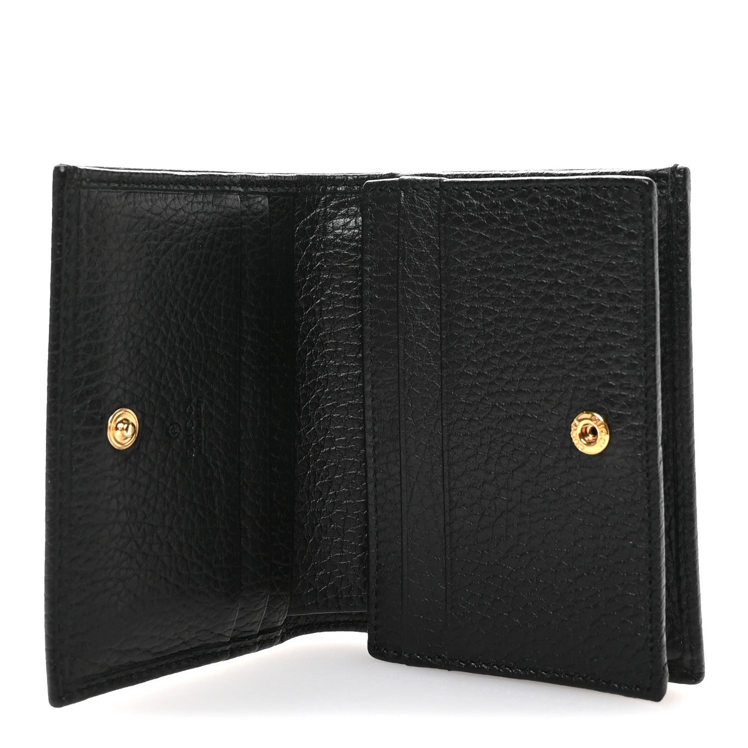 Gucci Pebbled Calfskin GG Marmont Card Case Black 5 of 8