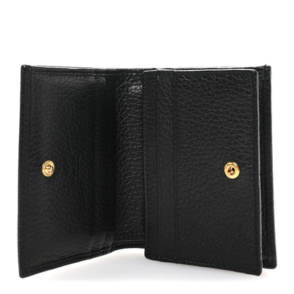 Gucci Pebbled Calfskin GG Marmont Card Case Black 5 of 8