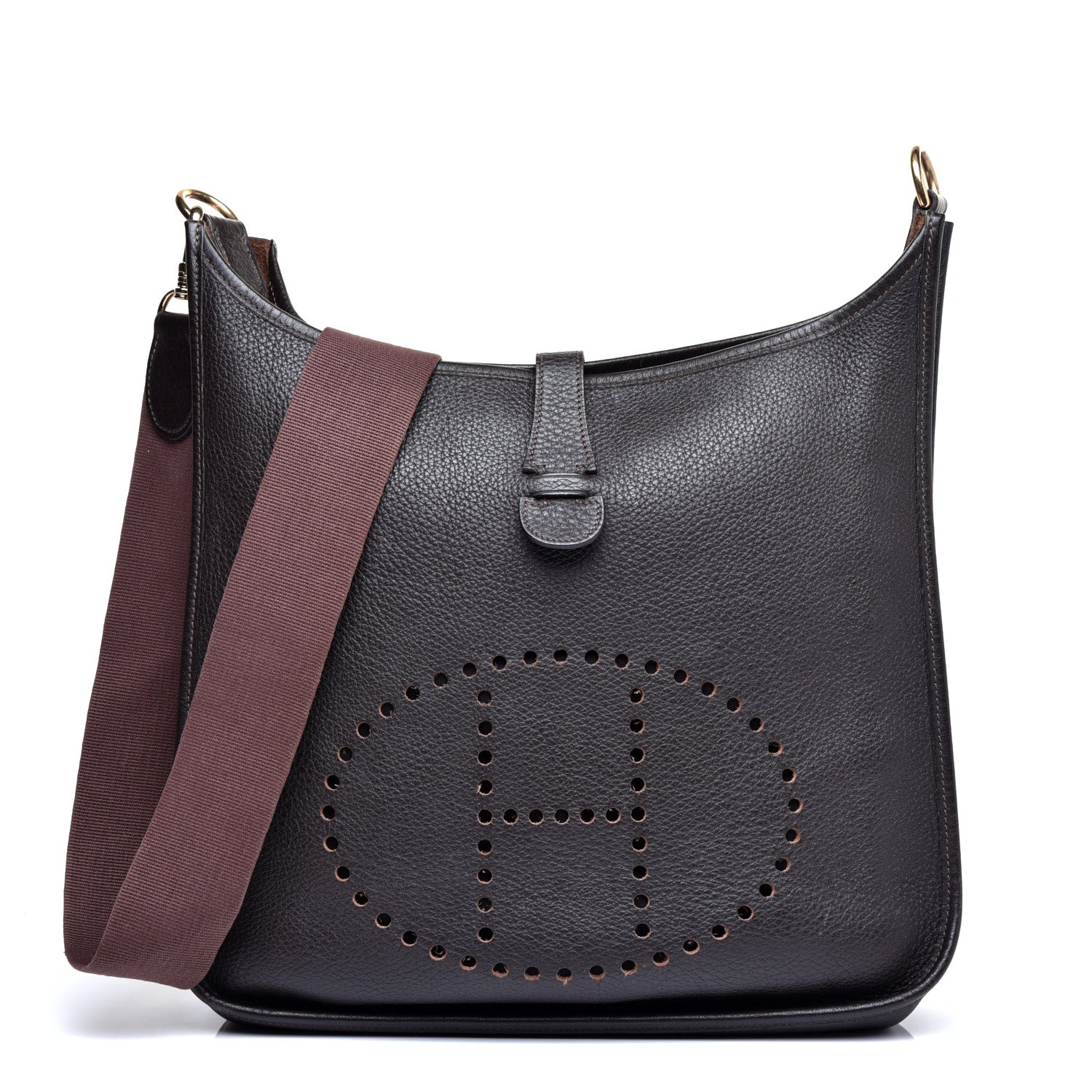 Hermes Taurillon Clemence Evelyne PM Chocolate 1 of 9