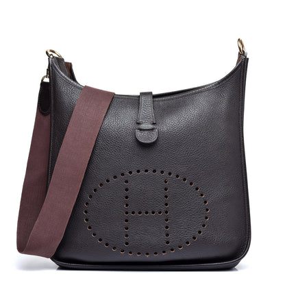 Hermes Taurillon Clemence Evelyne PM Chocolate 1 of 9