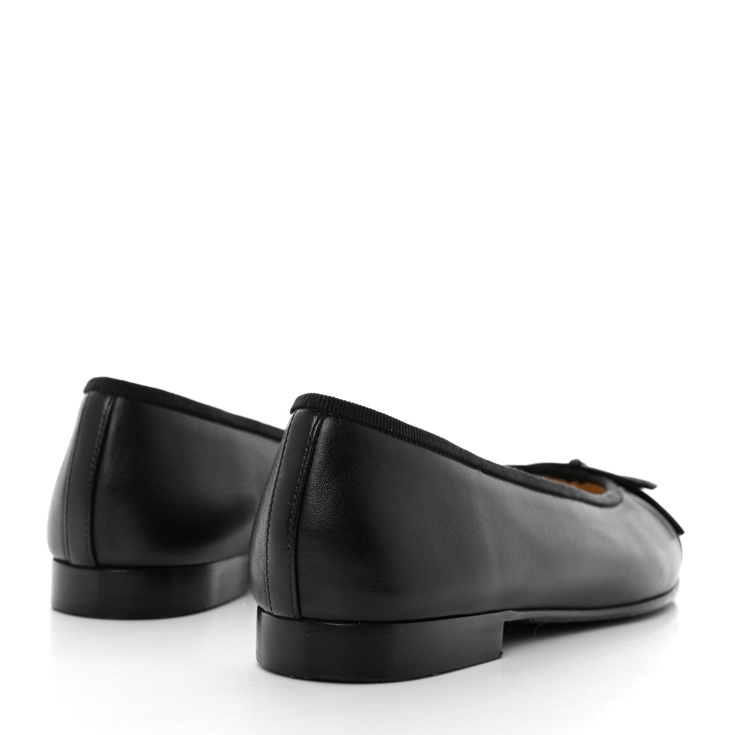 Chanel Lambskin Patent CC Cap Toe Ballerina Flats 36 Black 4 of 8