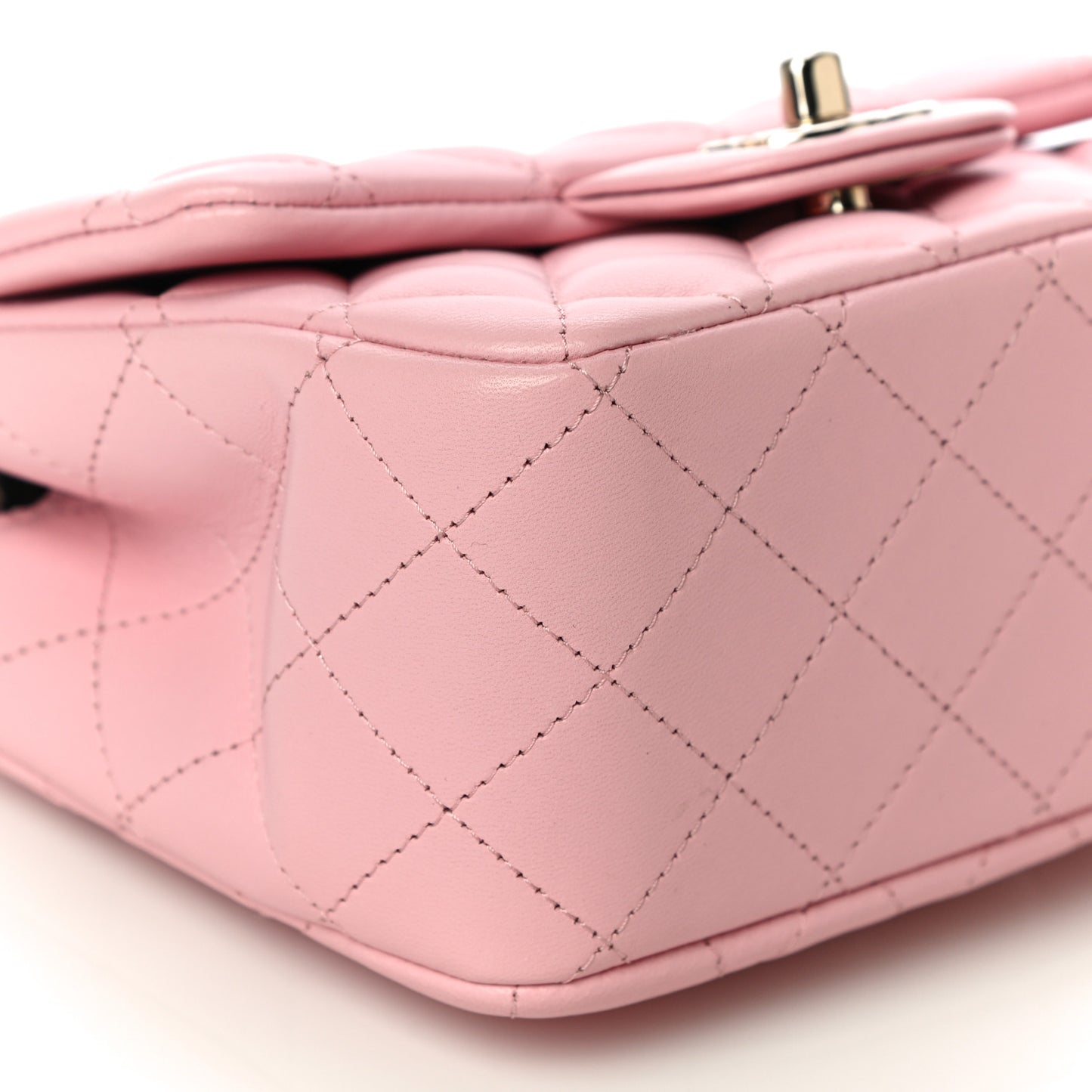 Lambskin Quilted Mini Square Flap Pink