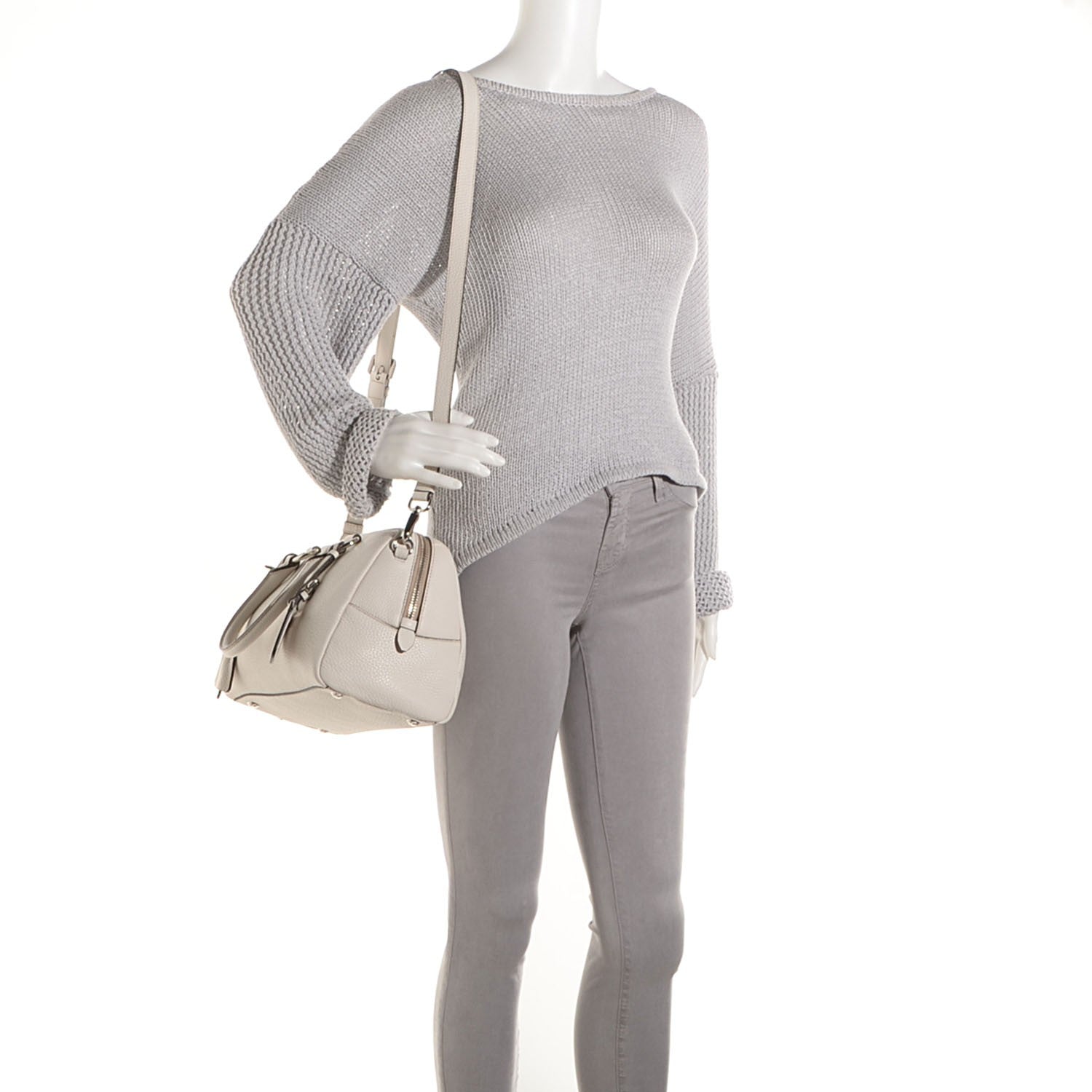 Prada Vitello Daino Top Handle Bag Talco 2 of 11
