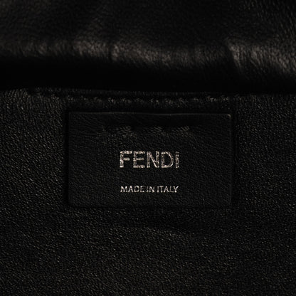 Fendi Vitello Pelo Flamingo Crocodile Embossed Petite 3Jours Tote Black 7 of 7