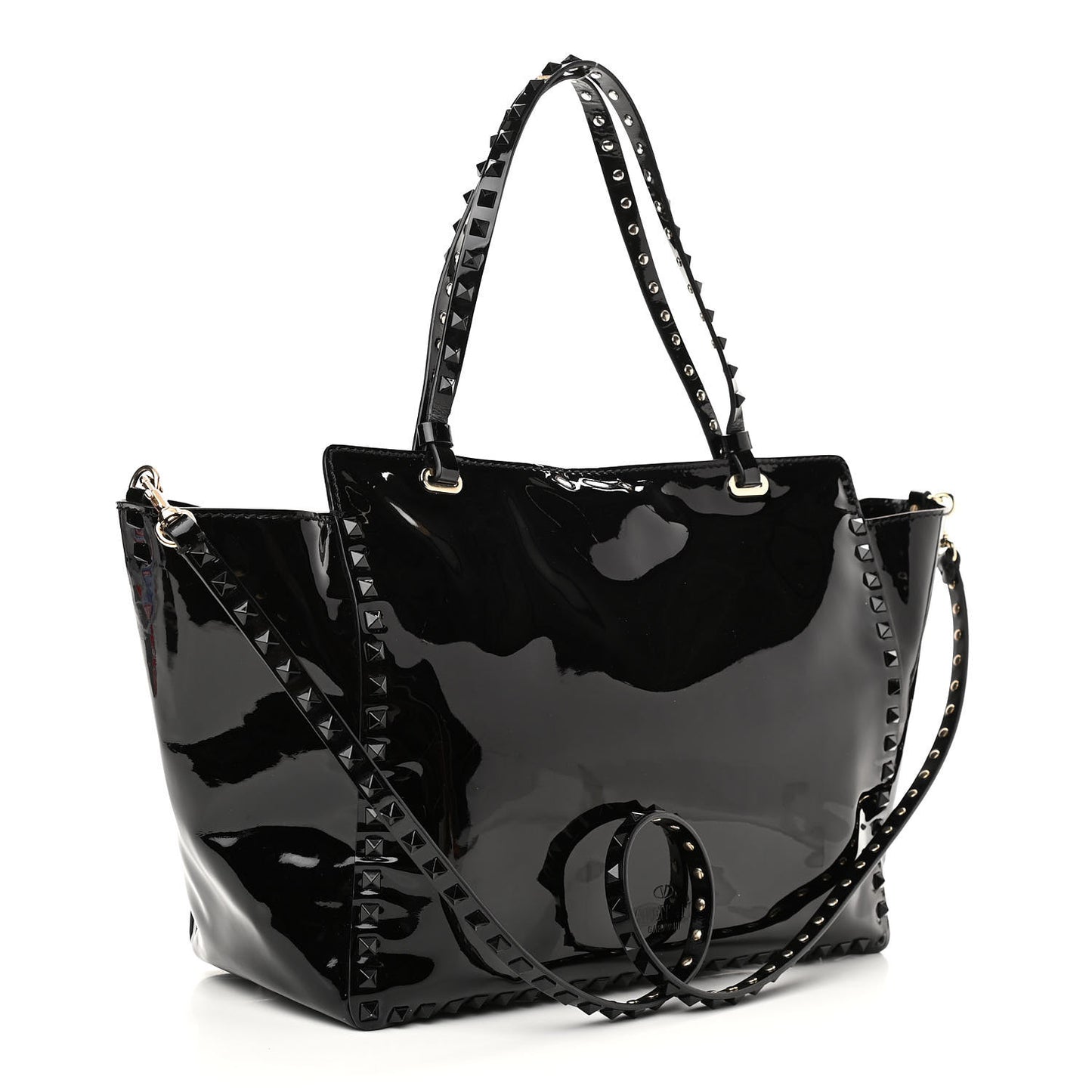 Patent Punkouture Medium Rockstud All Over Tote Black