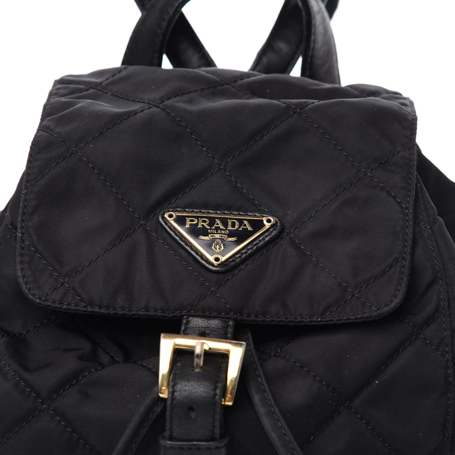 Prada Tessuto Nylon Vela Quilted Chain Backpack Black 9 of 9