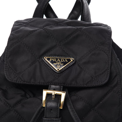 Prada Tessuto Nylon Vela Quilted Chain Backpack Black 9 of 9