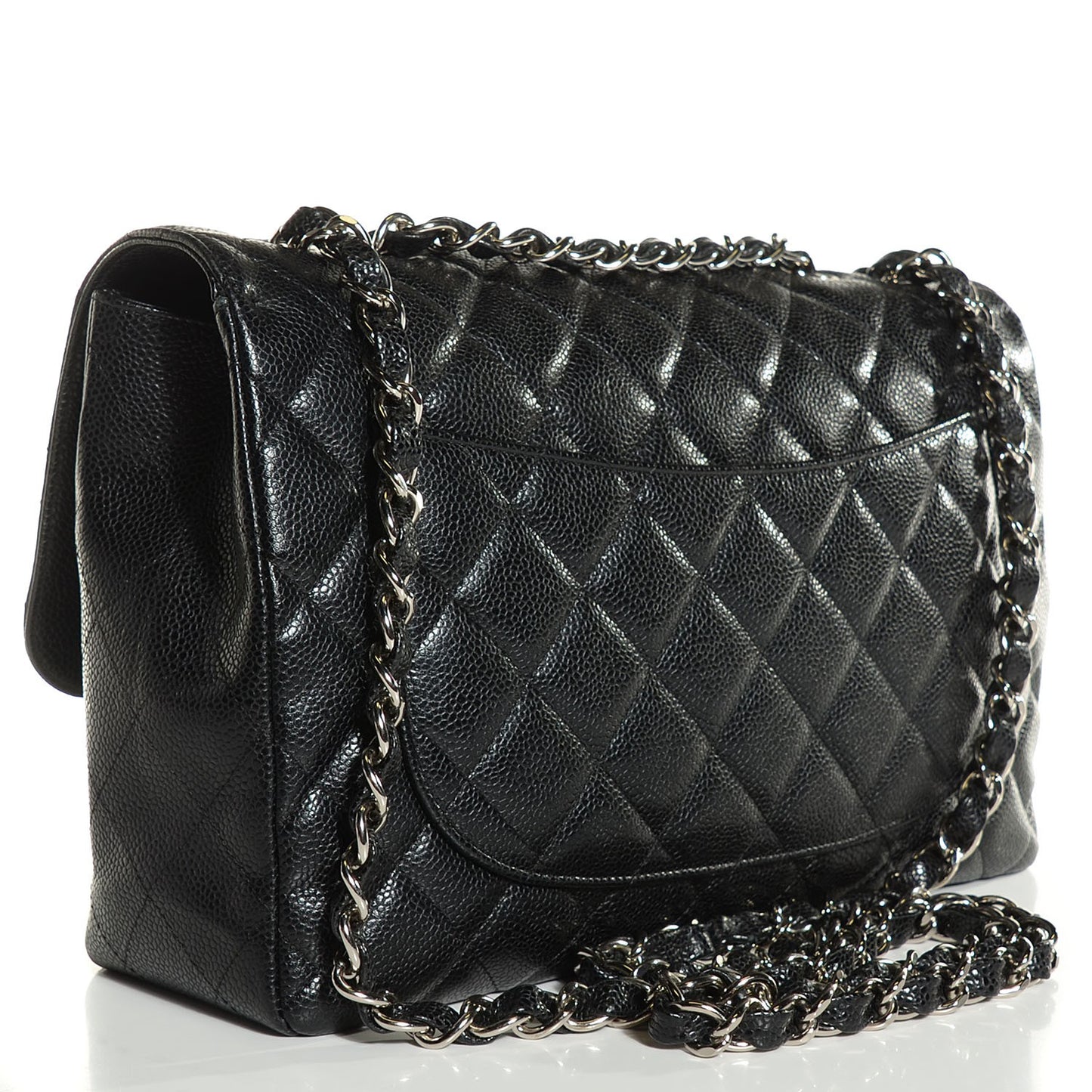 Caviar Quilted Jumbo Single Flap Black